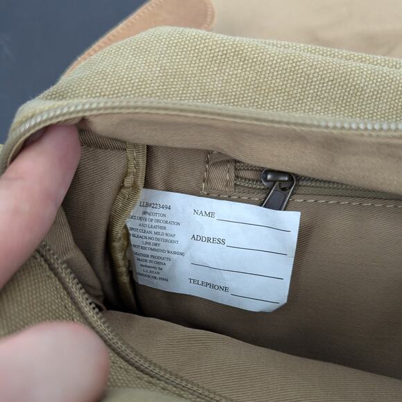 L.L. Bean Canvas Leather Messenger Crossbody Adjustable Strap Unisex Preppy Bag - Picture 7 of 10